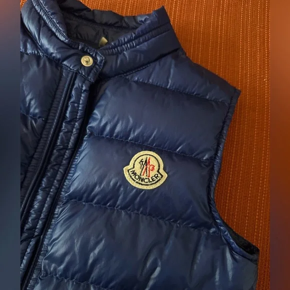 Blue Puffer Vest for Kids by Moncler - Picture 3 of 7